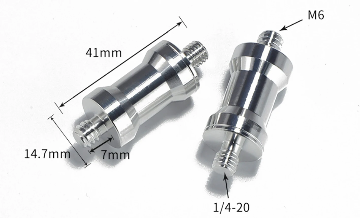 

2pcs M6 male to 1/4 male adapters for tripod camera 1/4"-20 to M6 double male adapters 1/4" to M6 adaptor 1/4 to m6