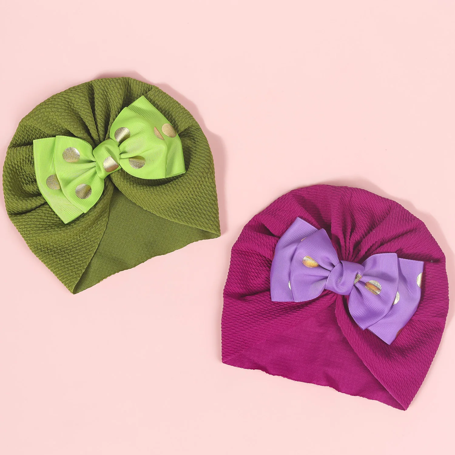 

2 Pcs Child Baby Hat Kids Bowknot Cap Baby Accessories Newborn Girls Photography Props Spring Autumn Modis Beanie Turban Infant