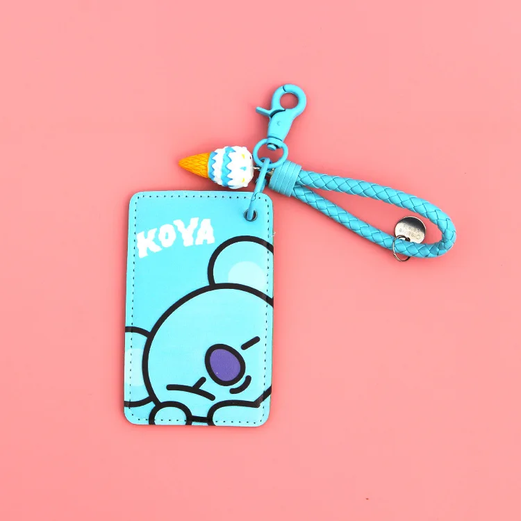 Kawaii Bt21Ed Card Set Work Card Custom Cute Cartoon Bus Card Student Id Card Protection Sleeve Document Sleeve Birthday Gift images - 6