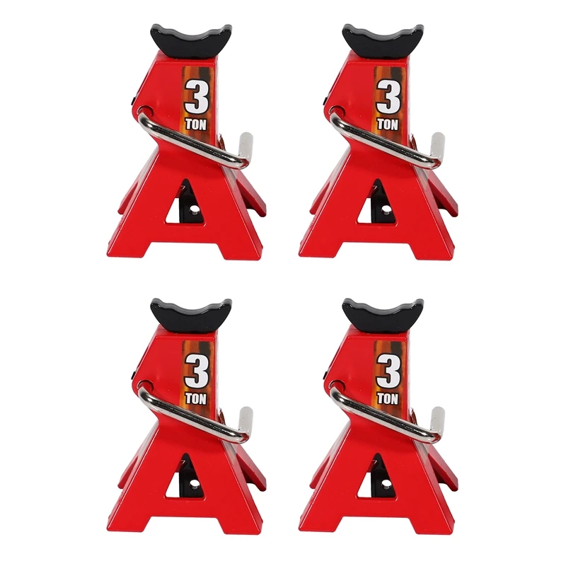 

4PCS Metal 3 Ton Simulated Jack Repair Bracket Scene Tool Lifting Jack For 1/10 TRX4 D90 CC01 RC Climbing Car Red