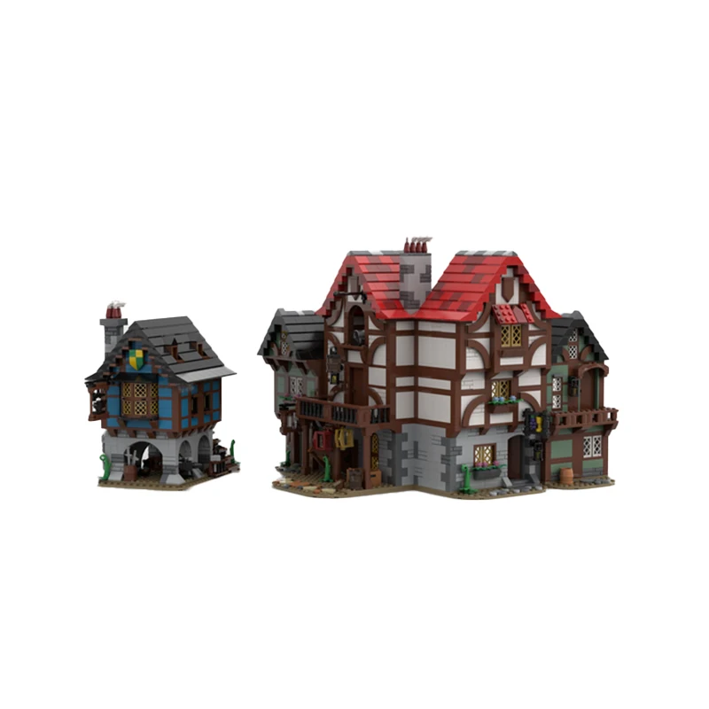 MOC- 150889 Street View Архитектурная серия Хатина Дом Средневековая аллея Модель