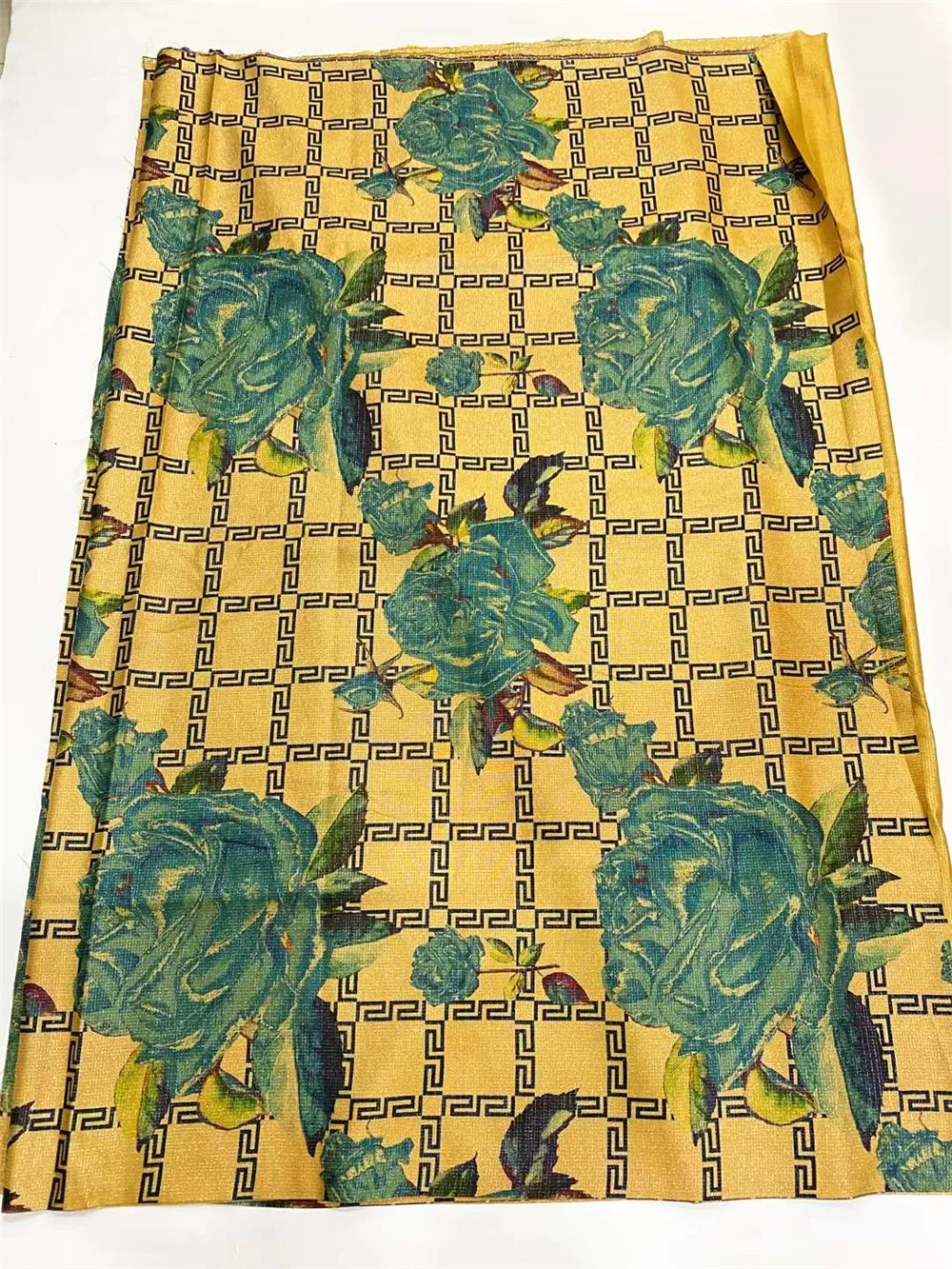 Нигерия позолоченная ткань из органзы 5 ярдов печать Африканское кружево для