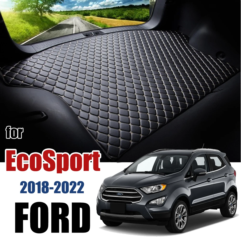 

Кожаный коврик для багажника автомобиля Ford Ecosport BK 2018-2022, коврик для багажника, подкладка для груза, Задняя подкладка 2021 2020 2019