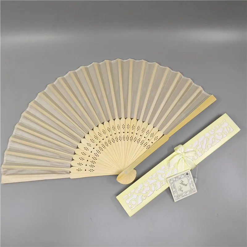 

30/50 pcs Women's Bamboo Silk Fan Manual Folding Fan Outdoor Dance Wedding Party Gift Preference Baby Shower Gift Wood Fan High