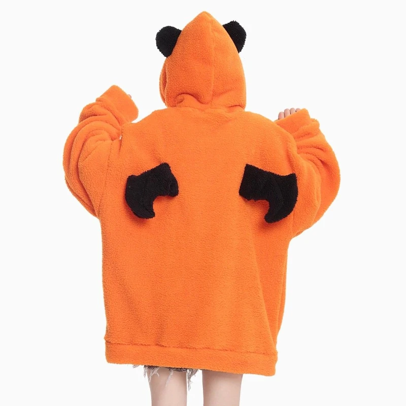 Забавный зимний Свитшот Hello Kitty с головой тыквы на Хэллоуин плюшевый кавайный