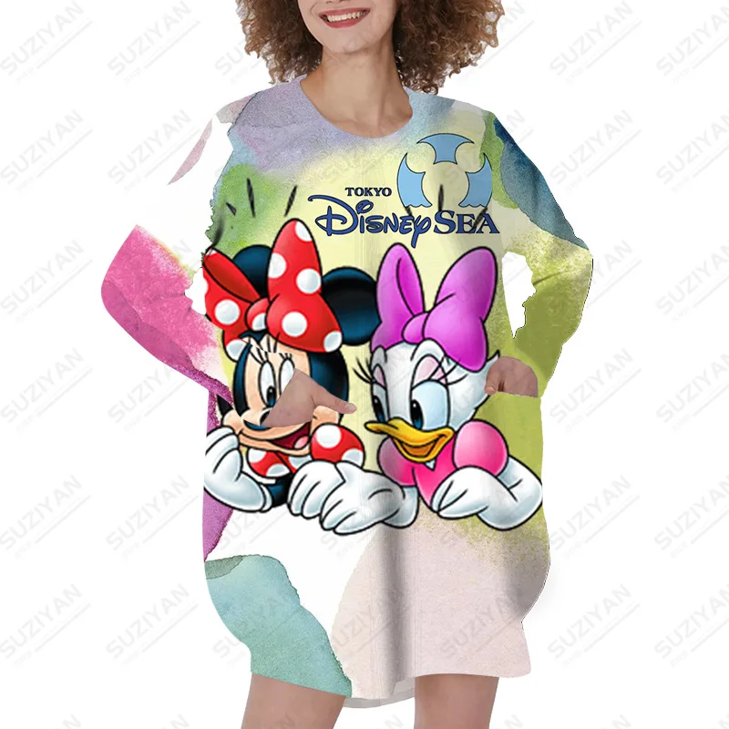 

Cute Funny Oversize Korean Loose Pocket T Shirt Dress Hoodie Pullover Women'S Loose Midi Dresses Hoodie Sweatshirt Girl