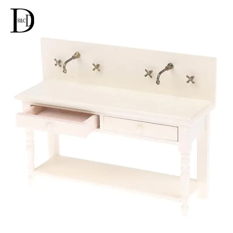 

1:12 Dollhouse Miniature Wooden Faucet Table Model Furniture Accessories Toys