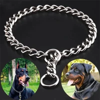 metal stainless chain dog pinch collar silver cuban link dog slip chain choke collar steel strong slip dog collars for pet