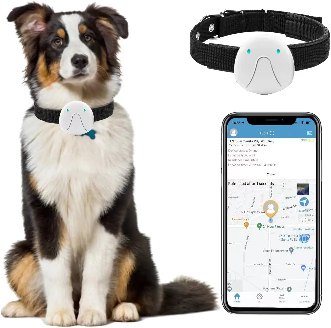 et GPS Tracker for Dogs, Tracking Dog Collar Device, GPS Activity Monitor for Cats, Unlimited Range & Waterproof Tracker for Dog