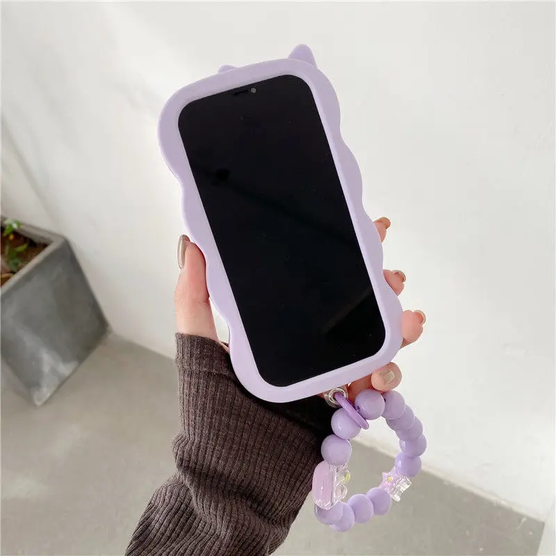For Iphone13 Pro Max Covers 14Plus 12/11/XS/XR/X /XS Max  HD Makeup  Mirror Silicone With Bead Chain Cover Dropship enlarge
