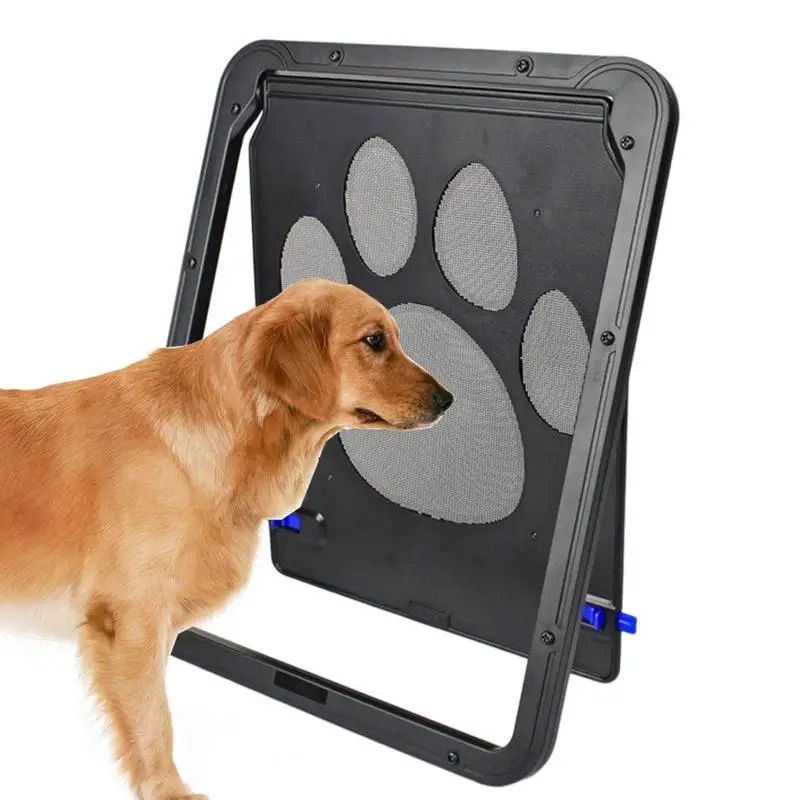 

Cat Screen Door Heat Proof Flap Screen Door With Magnet Positioning Interior Exterior Noise Reduction Puppy Gate Dog Paw Print