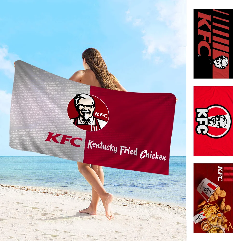 Модные Большие Быстросохнущие Пляжные Полотенца Из Микрофибры С Логотипом K-kfc