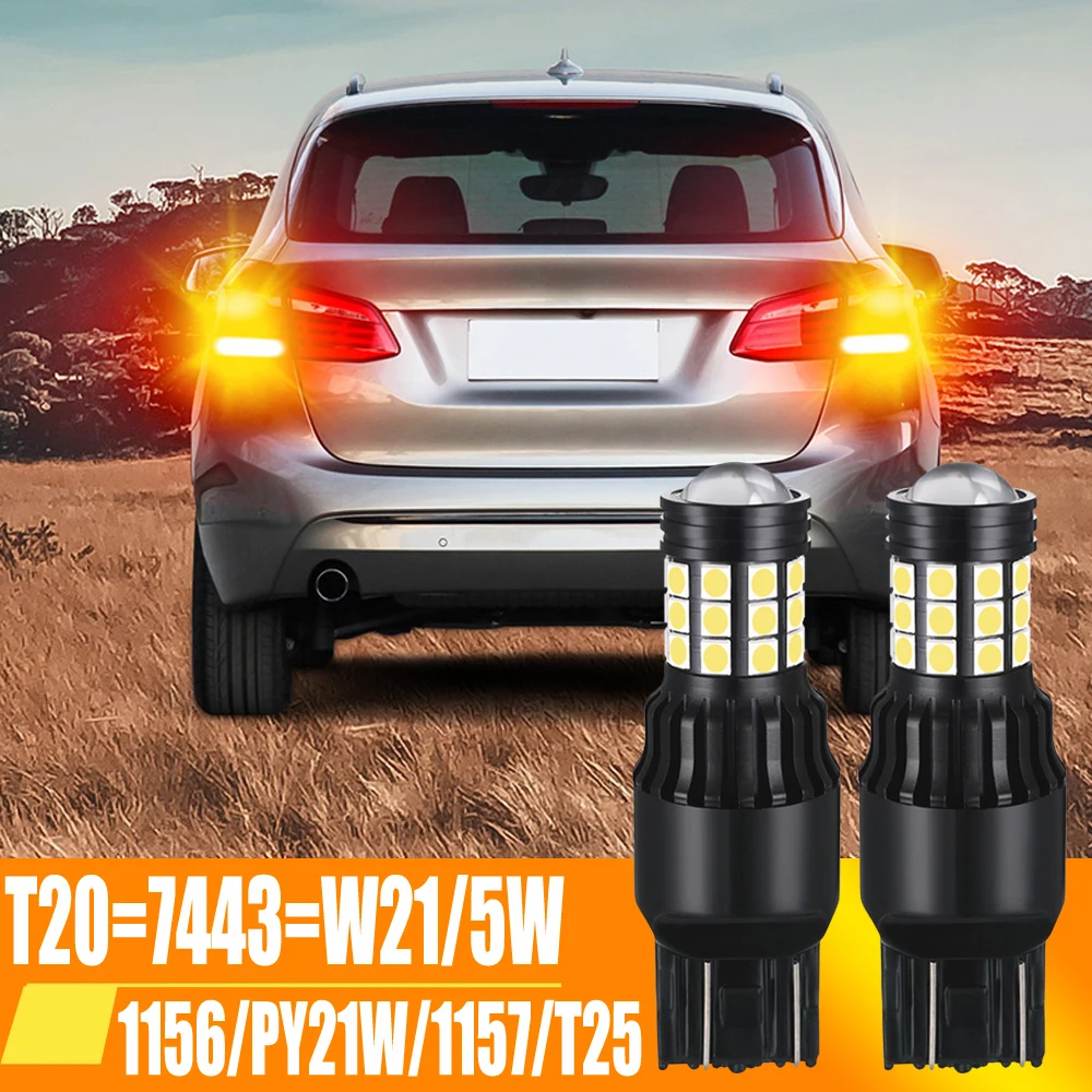 

Лампа головного света T20 W21/5W для LADA Vesta, Granta, Kalina, передние дневные ходовые огни, фонари головного света 1157 P21/5W, модель PY21W, белая, красная, желт...