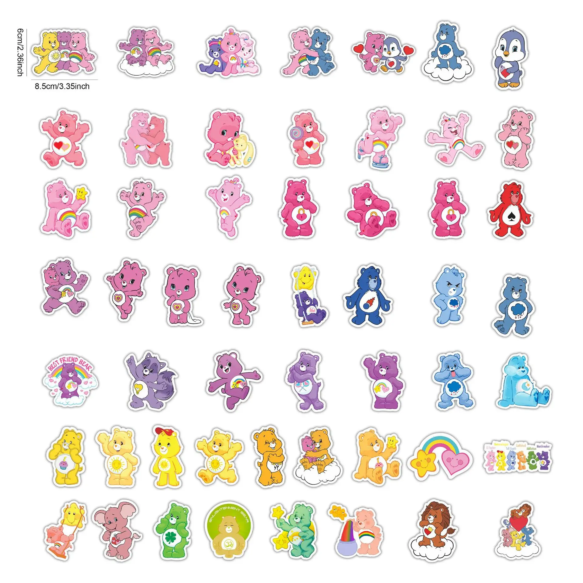 53 шт./упак. милый Радужный медведь Пингвин Любовь рок ручная учетная запись