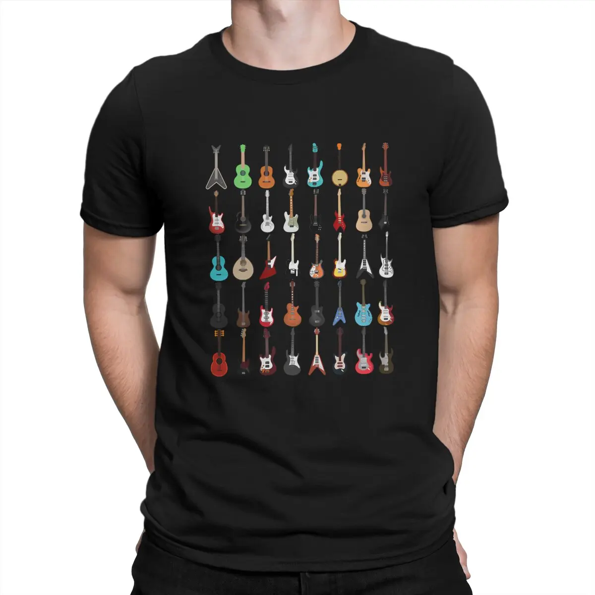 

Guitar Rock TShirt Musical Instrument Elegant T Shirt Oversized Men Tee Shirt New Design Big Sale