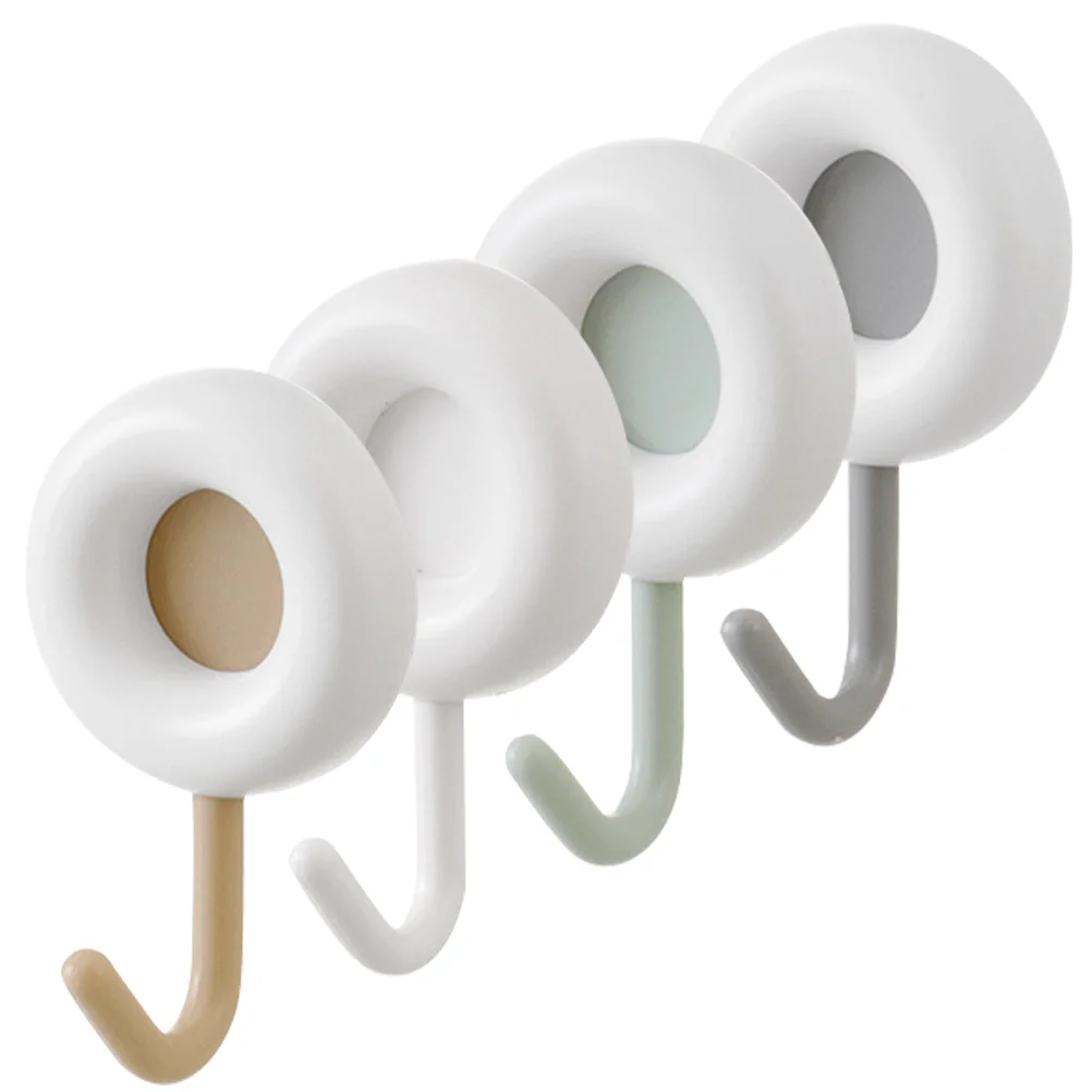 

4pcs Wall Hook Punch Free Multipurpose Traceless Hook Adhesive Coat Hook