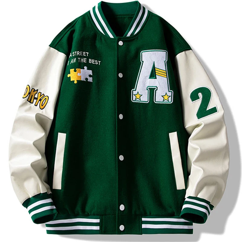 Куртка мужская бейсбольная в стиле пэчворк куртка большого размера с вышивкой