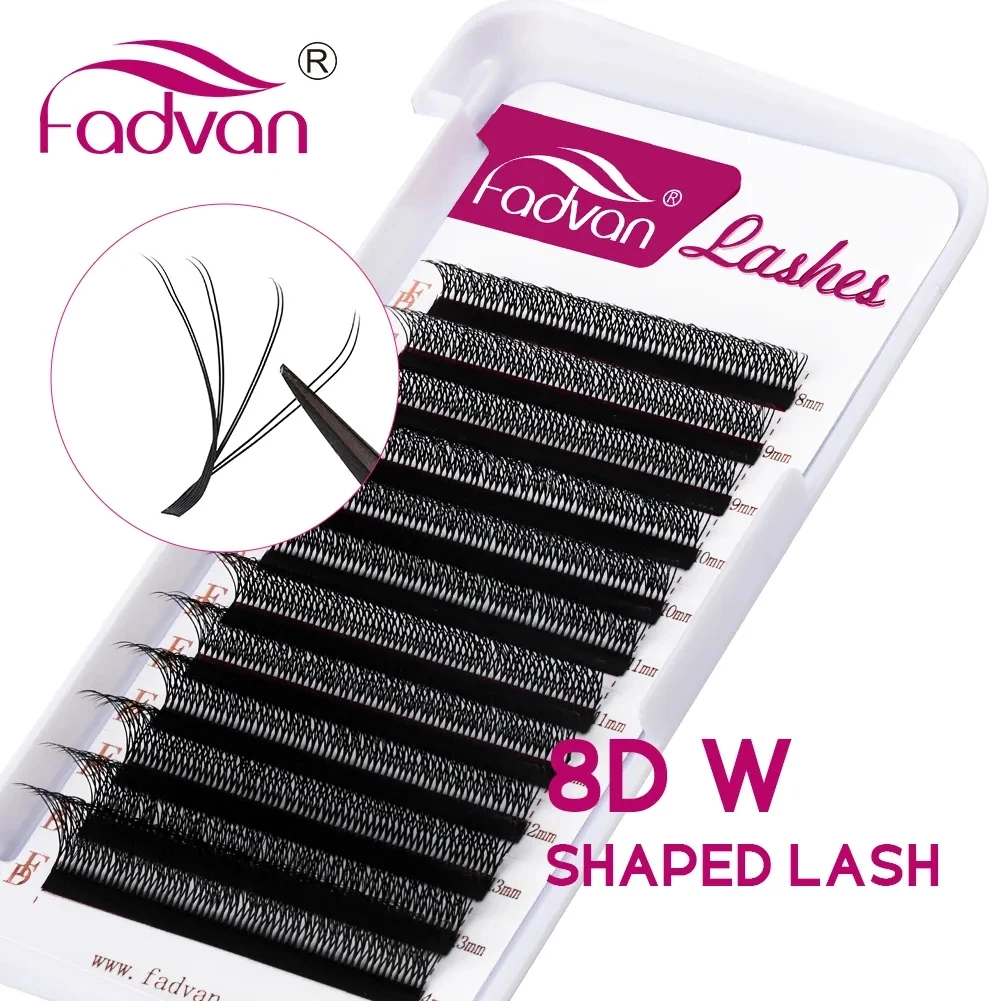 Fadvan 8D W удлиняющие ресницы с двумя наконечниками 4D Premade Fan ресницы искусственные норковые принадлежности для макияжа