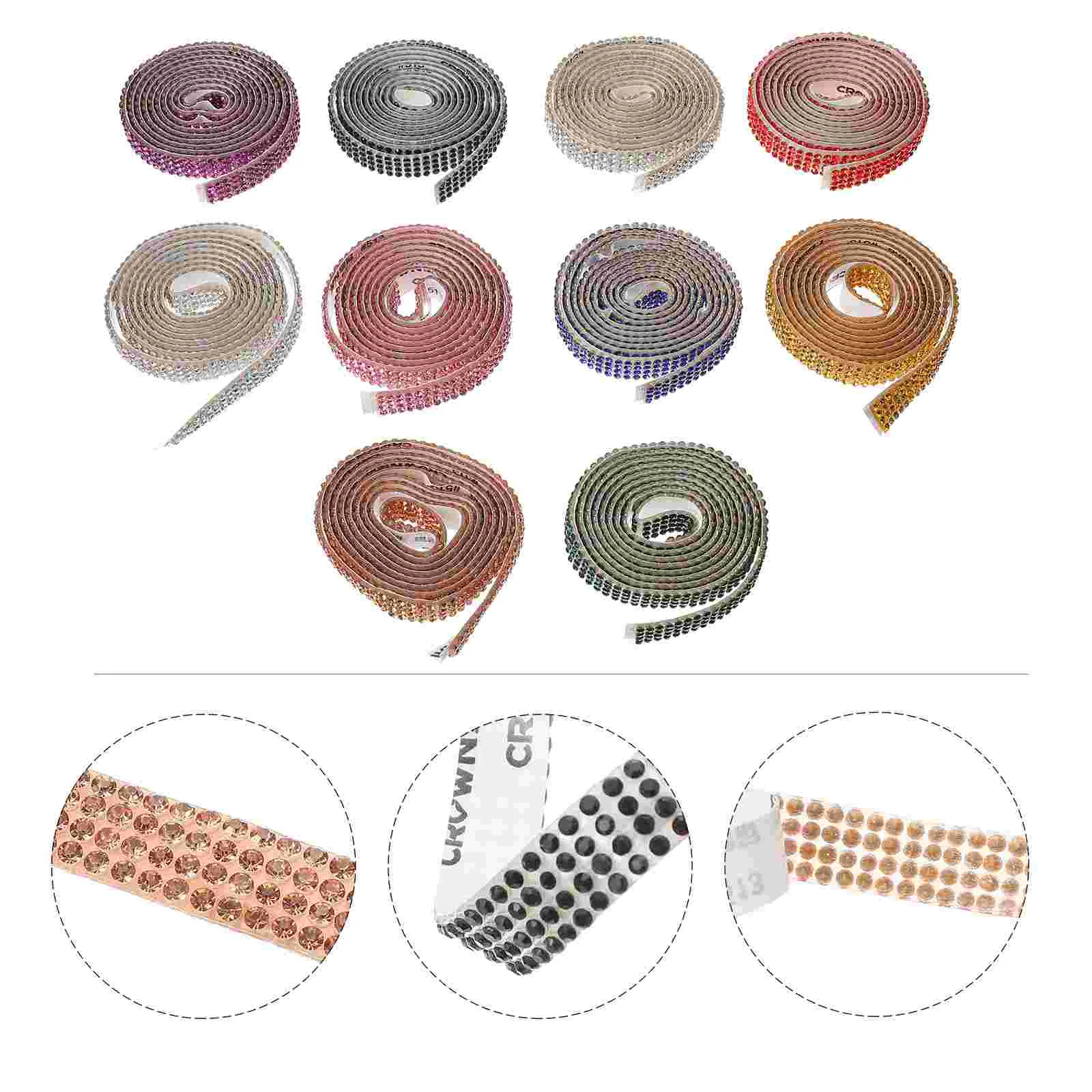 

10 rolls of Rhinestone Ribbon Roll Rhinestone Wrap Trim Sparkle Mesh for Home Festival