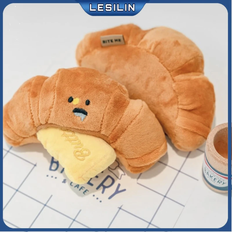 

New Ins Croissant Hidden Food Sniffing Toy Squeaky Dog Toy Interactive Plush Toy Dog Chew Toys Croissant Toy Pet Toys