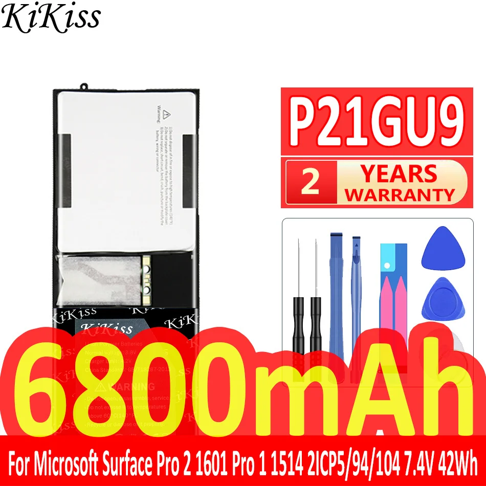 

6800mAh KiKiss Powerful Battery P21GU9.For Microsoft Surface Pro 2 Pro2 1601 Pro 1 Pro1 1514 2ICP5/94/104 7.4V