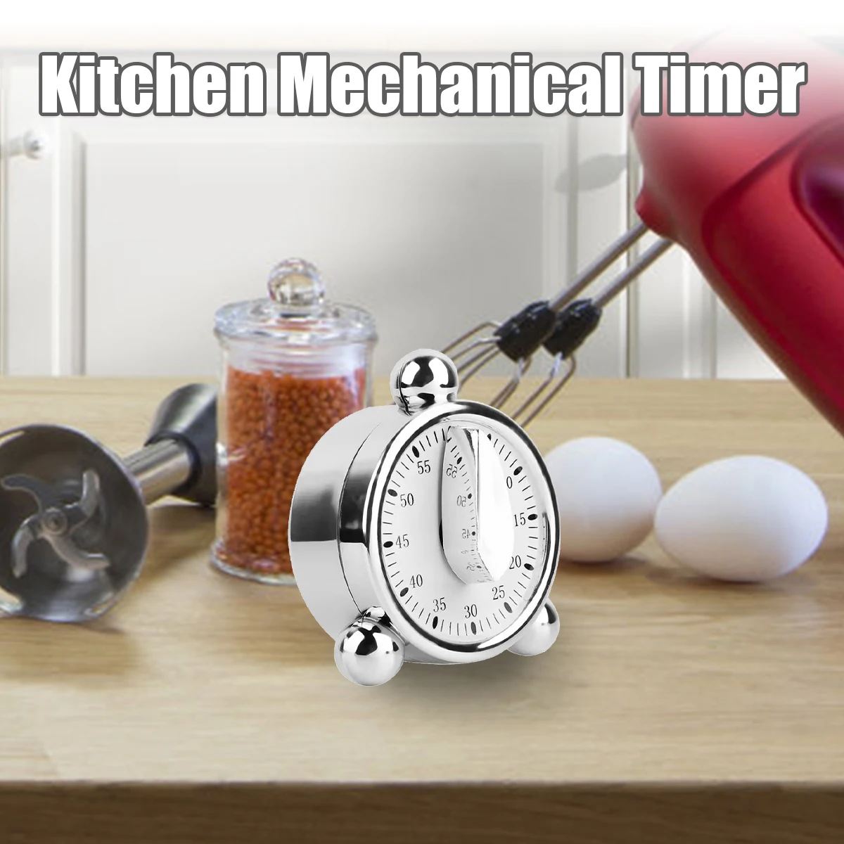 60 Minute Kitchen Timer Mechanical Cooking Timer Manual Countdown Timer with Alarm Sound for Kids and Adults Baking Cooking