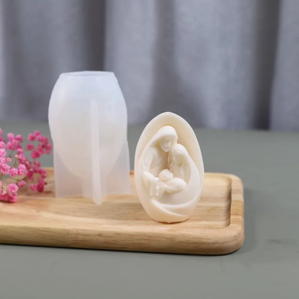 Религиозная силиконовая форма Иисус Семья Мини-гипсовая фигурка Форма для