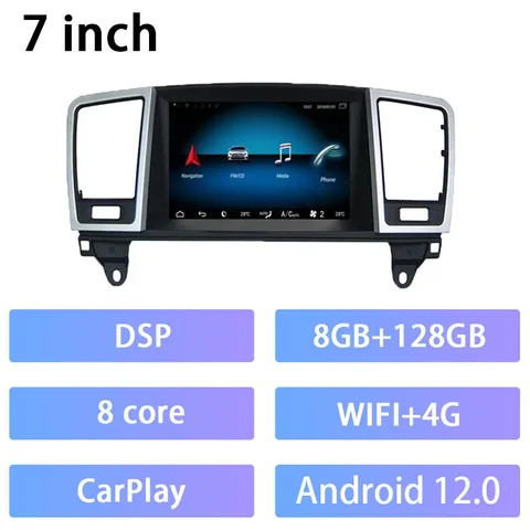 Автомагнитола ShunSihao, Android 12, GPS, Navig, 7 дюймов, ML ML250 ML300 W166 GL350 GL400 2012-2015, мультимедийная Автомагнитола CarPlay 128G