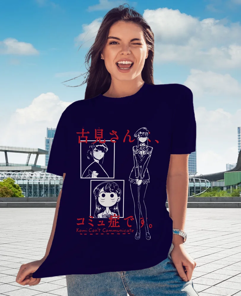 Футболка с рисунком из аниме Коми не может общаться новая футболка