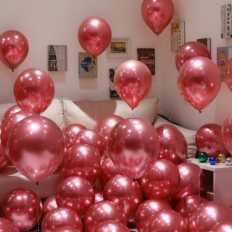 

wedding balloon wedding room decoration will fly double metal pink