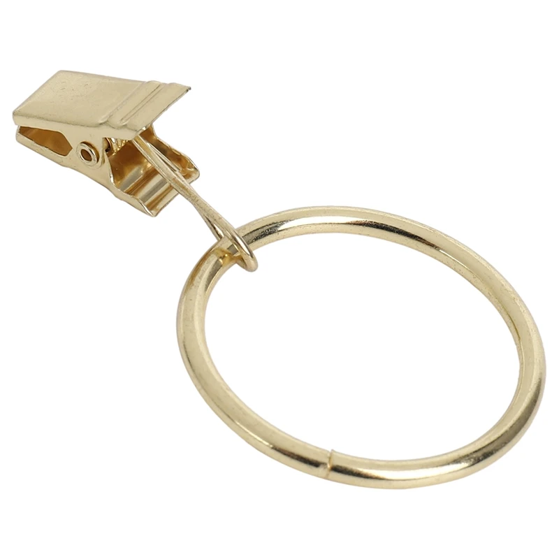 

40PCS Curtain Rings With Clips, Strong Drapery Clips Hooks On Tension Rod Bracket, 1.26 Inch Interior Diameter