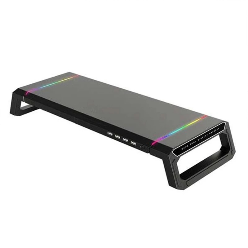 

RGB 4 USB3.0 Charging Desk Organizer Universal Monitor Stand Riser Adjustable Desktop Computer Monitor Riser