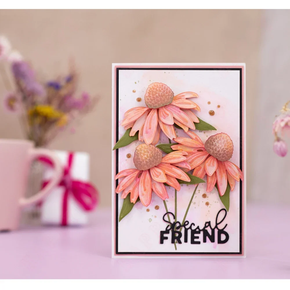 Металлические пресс-формы 2024 Новое поступление элегантная Эхинацея и прекрасная