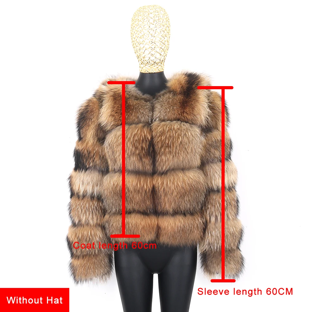 50cm New Arrival Real Fox Fur Coat with Sleeve and Collar Removable Women Winter Short Jacket Fashion High Quality Fox Fur Coats
