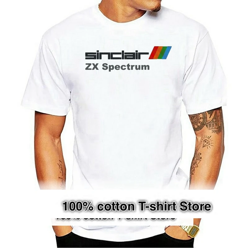 

SINCLAIR ZX SPECTRUM Retro 80's Personal Computer Black Cotton T-shirt 01431 Men T Shirt Print Cotton Short Sleeve T-Shirt