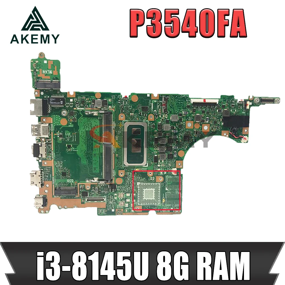 

P3540FA original mainboard FOR ASUS PRO P3540F P3540FA P3540FB P3548F laptop motherboard with I3-8145U CPU 8GB RAM