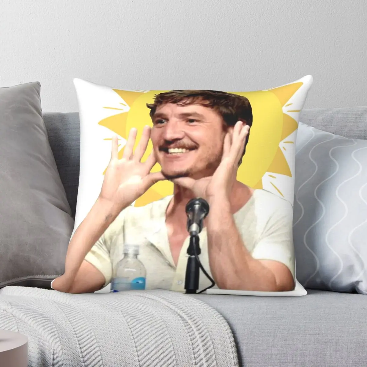 

Квадратный чехол Sunshine с подушкой, полиэстеровый льняной бархатный креативный декоративный чехол с застежкой-молнией, чехол для подушки, чехол для комнаты 45x45