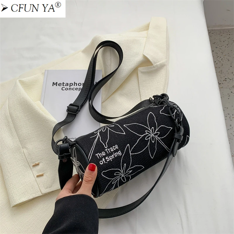 

CFUN YA New Small Bucket Bag For Women Messenger Pack Print Trend Shoulder Purse Top Handle Bag Ladies Crossbody Bags Clutch