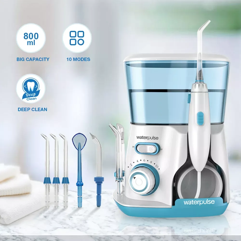 

Waterpulse V300 Dental Water Jets 5 Set 800ML Oral Irrigator For Teeth Whitening Clean Dentistry Stone Removal Green Blue