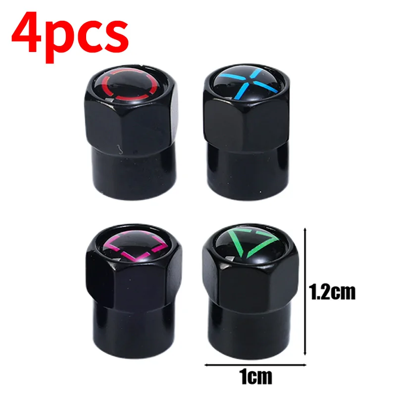 

4 шт./компл., колпачки для клапанов шин автомобиля, пылезащитные игровые кнопки, символ, шток шины, воздушная крышка, алюминиевые колпачки для клапанов шин, Стайлинг мотоциклов