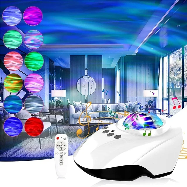 

Star Projector Galaxy Light with White Noise Aurora Galaxy Light Projector Remote Control Bluetooth Timer Music Night Light