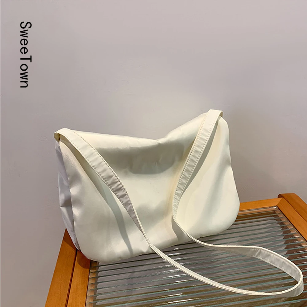 

Новинка 2022, модная сумка-мессенджер Sweetown, нейлоновая сумка большой вместимости, однотонная сумка на плечо, дизайнерская сумка через плечо, П...