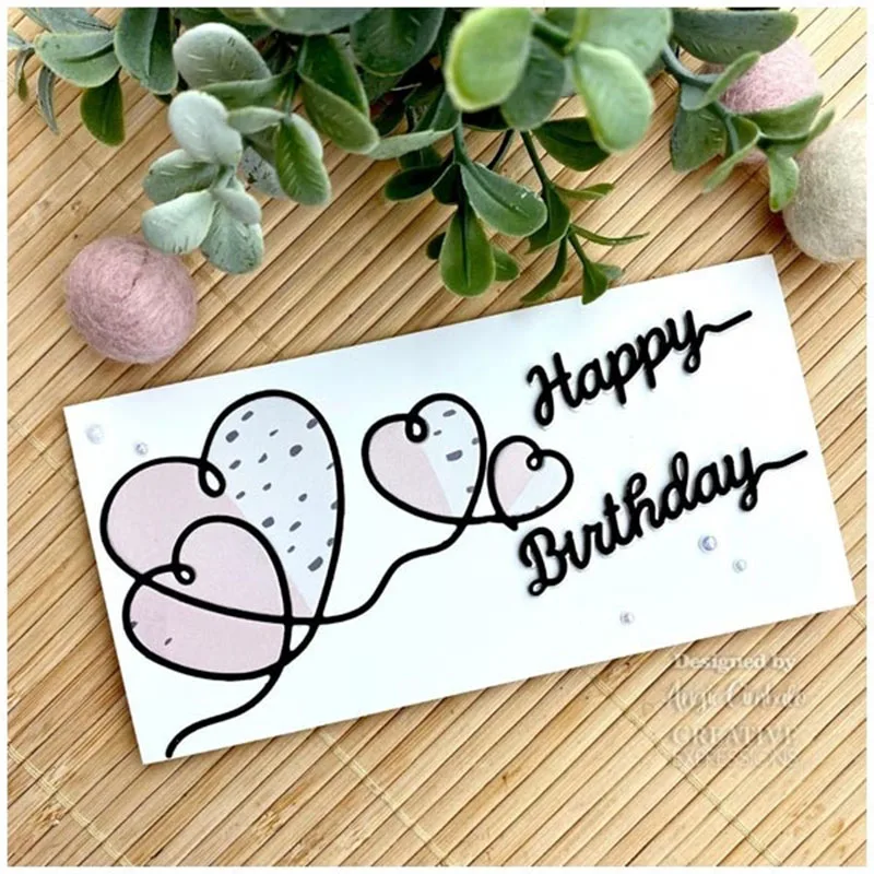 Металлические штампы с надписью Happy Birthday сделай сам скрапбукинг фотоальбом