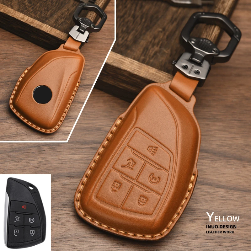 

Leather Key Case Cover Remote Fob for Buick ENVISION S Plus Avenir 2020 2021 2022