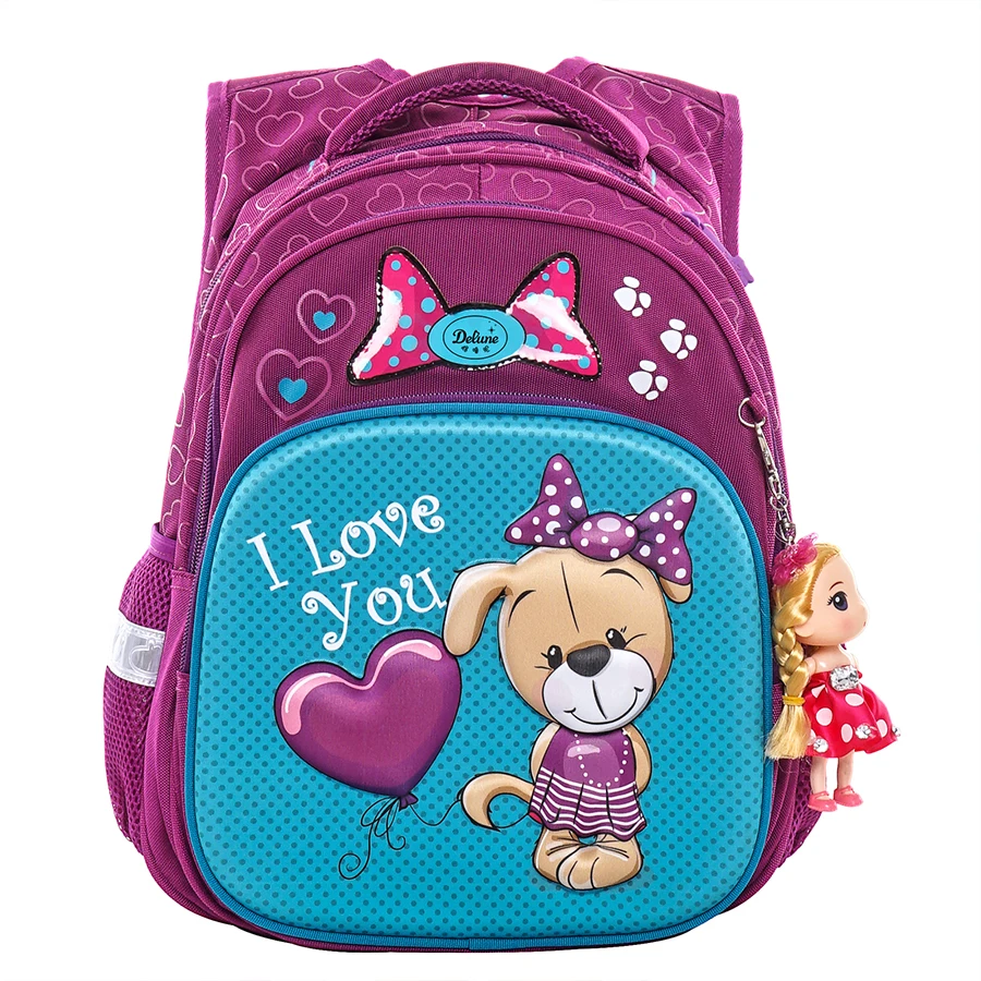 

Delune Kids Cute Cartoon Grade 1-3 School Bags for Girls Orthopedic Bookbag Children Primary Student Backpack Mochila Infantil