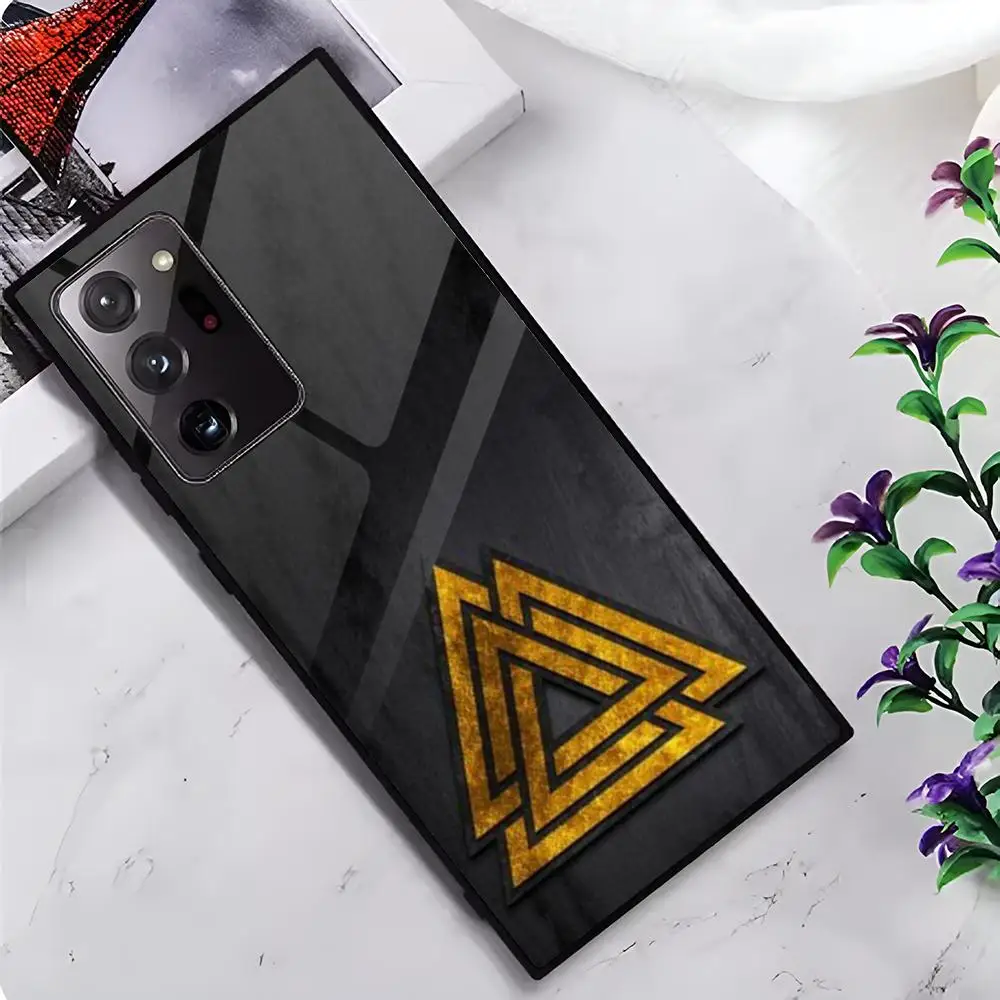 1-ПК V-Valknuts символ MAISTO чехол для телефона стеклянный Samsung Galaxy S20 S21 S22 S23 S24 Note20 Ultra Plus Fe