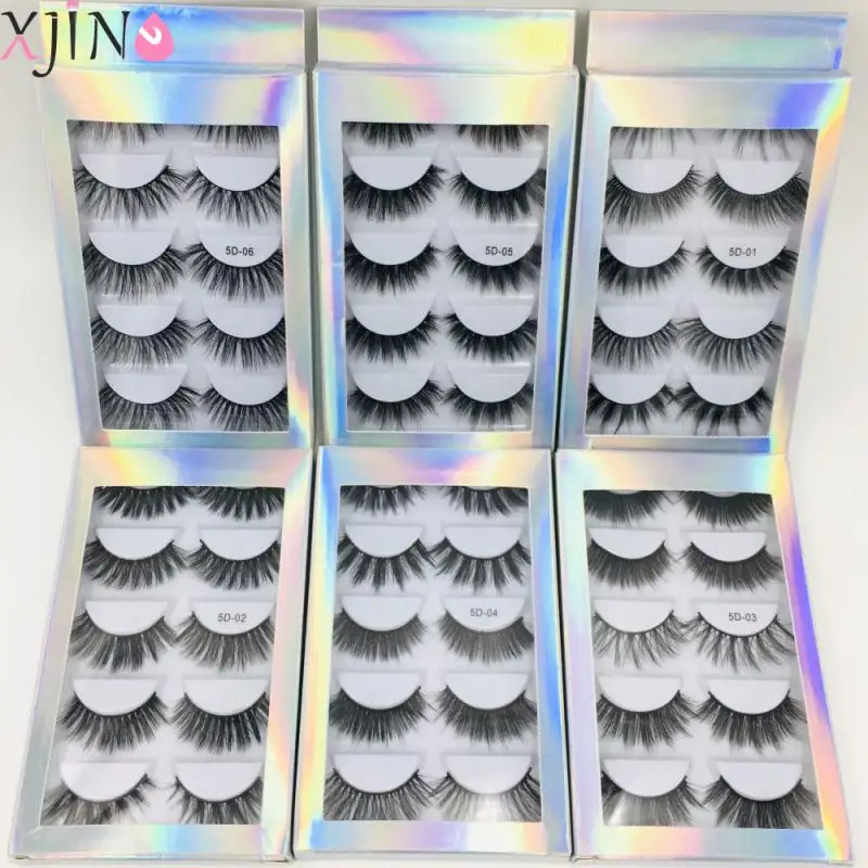 

5 Pairs Multipack 3D Mink Lashes False Eyelashes Handmade Wispy Fluffy Long Lashes Natural Eye Lashes Makeup Tools Maquiagem