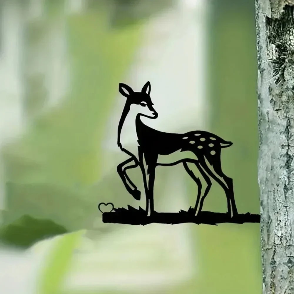 Великолепный стальной силуэт пятнистого оленя — Majestic для дома и патио. Статуя