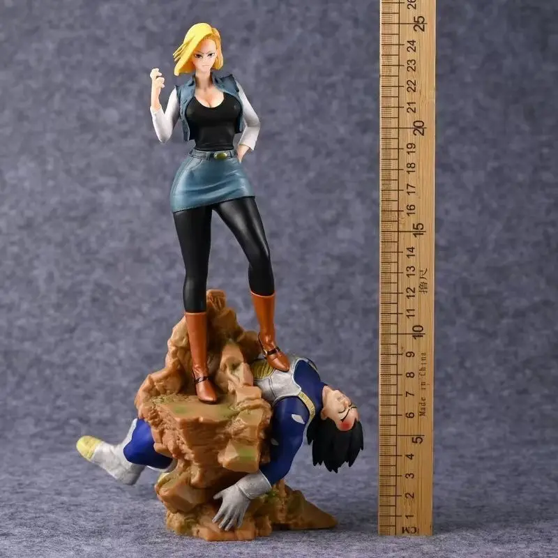 

25cm Dragon Ball Z Figures Gk Lazuli Android 18 Vs Vegeta Action Figures Pvc Anime Collection Statue Birthday Gifts Model Gifts