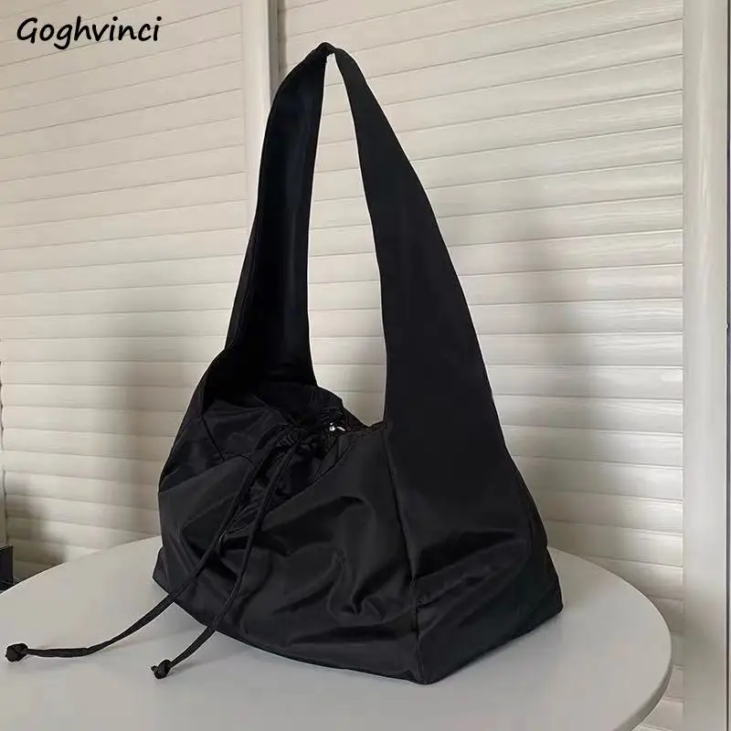 

Black Waterproof Nylon Shoulder Bags Women Soft Portable Underarm Large Capacity Totes Korean Ulzzang All-match Handbag Female